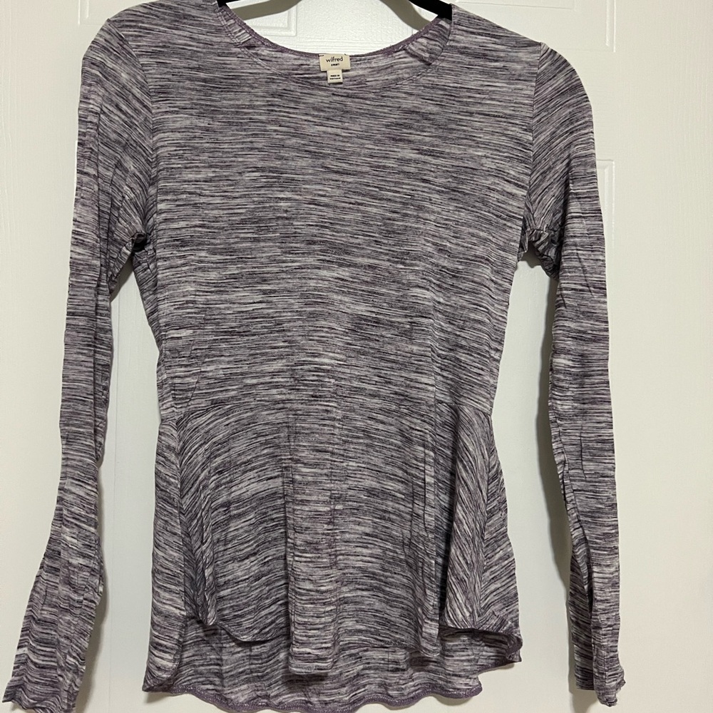 Wilfred Purple Heathered Long Sleeve Blouse